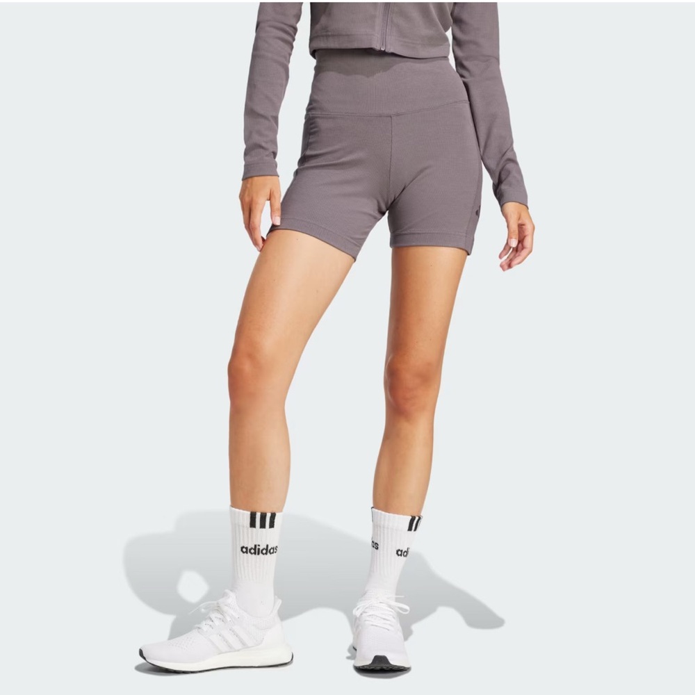 ADIDAS ALL SZN RIB HIGH-WAIST BIKE SHORTS